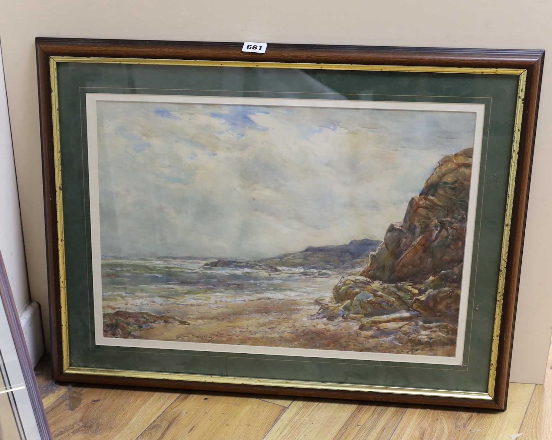 Thomas William Morley (1859-1925), watercolour, Beach scene, signed, 36 x 52cm
